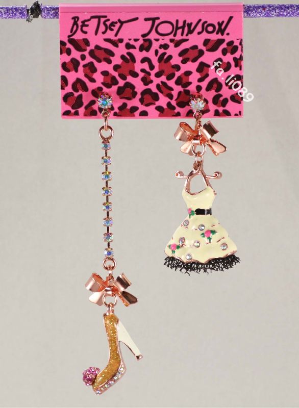 Betsey Johnson CHARMS Skirt high heel shoes Necklaces Earring set Free 