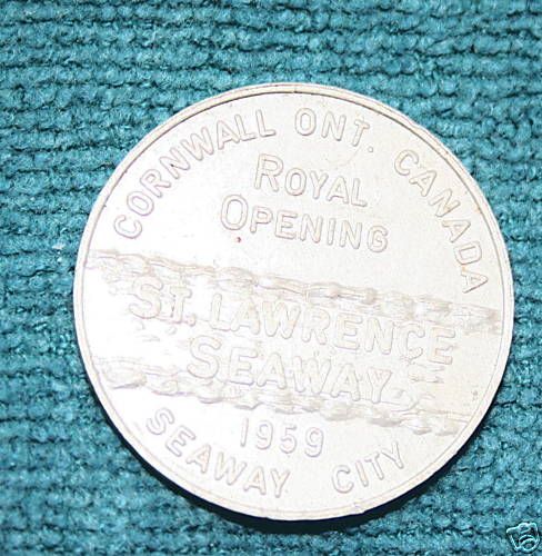 1959 ST LAWRENCE SEAWAY 25 CENT TOKEN CORNWALL CANADA  