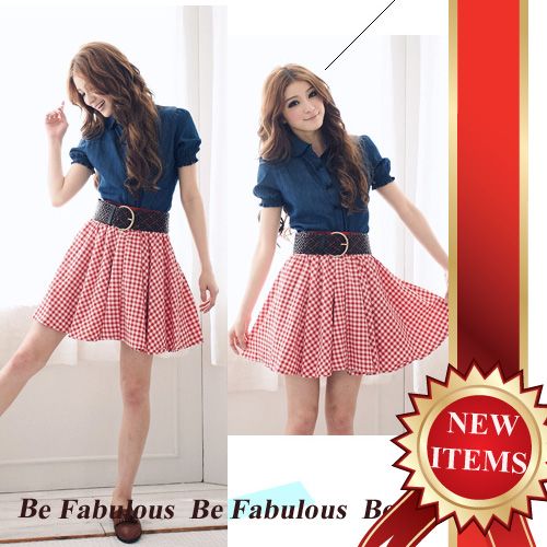 Forever Red Plaid Buffalo Check Mini Skirt L XL 1X 2X  