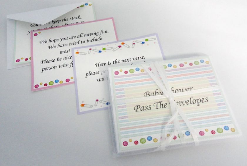   VERSION Pass The Envelope Baby Shower Rhyme Game Unlimited Play  