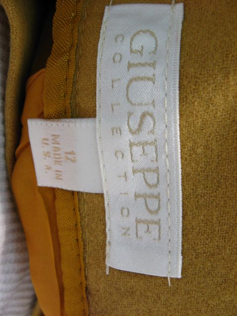 GIUSEPPE Gold Mustard Skirt Suit and Blazer size 12  