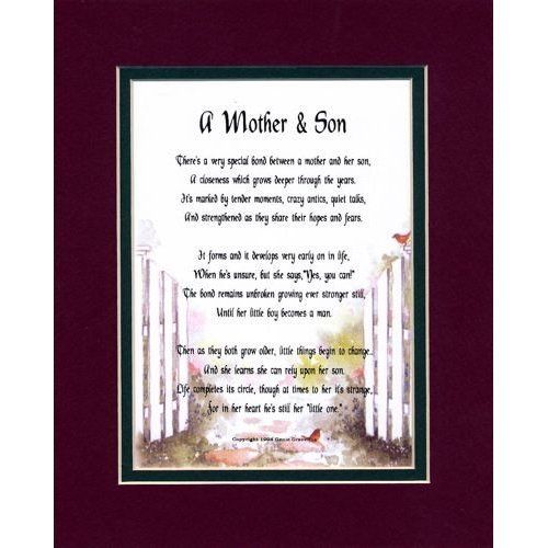 MOTHER & SON, mother to son, mother poem, mom poems, gifts for 