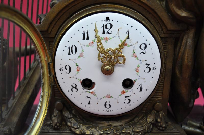 antique french Garniture Clock Set   app. 1880   signed MOREAU DUO D 