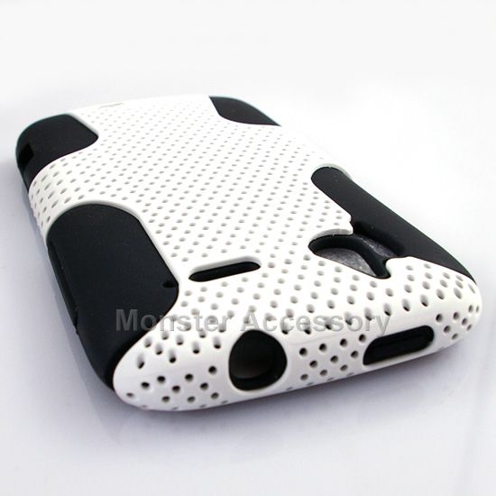 White Dual Flex Hard Case Gel Cover For HTC Sensation 4G T Mobile 