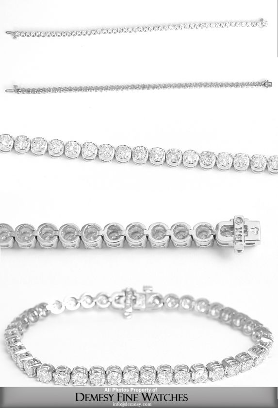 Stunning 8.16 carat 38 Diamond 14k White Gold Tennis Bracelet  