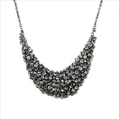 vintage style jet black rhinestone choker necklace, also can be used 