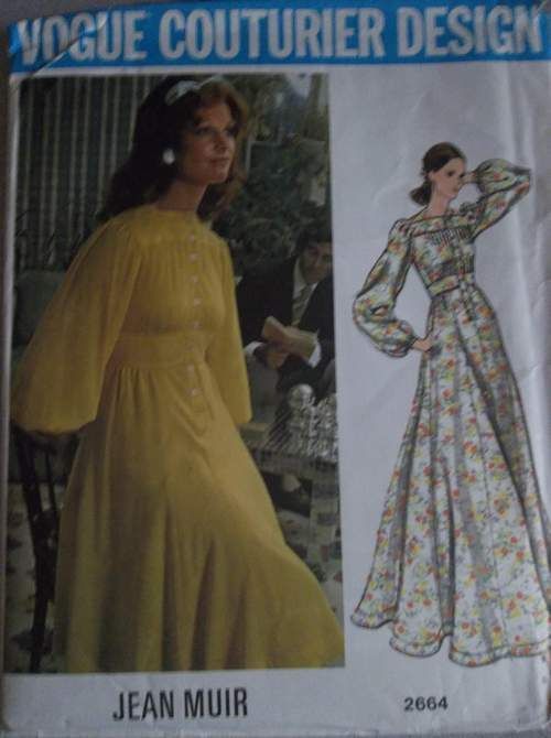   70s Vogue Pattern 2664 Sewing Misses Dress Couturier Design Jean Muir