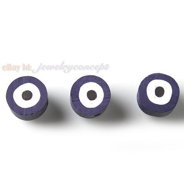 120pcs 111545 New Deep Purple Evil Eye FIMO Polymer Clay Bead Free P&P 
