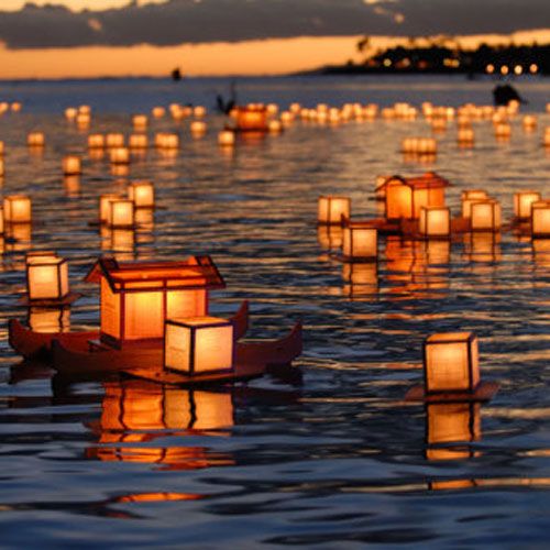 10 SQUARE CHINESE lanterns wishing floating water River paper candle 