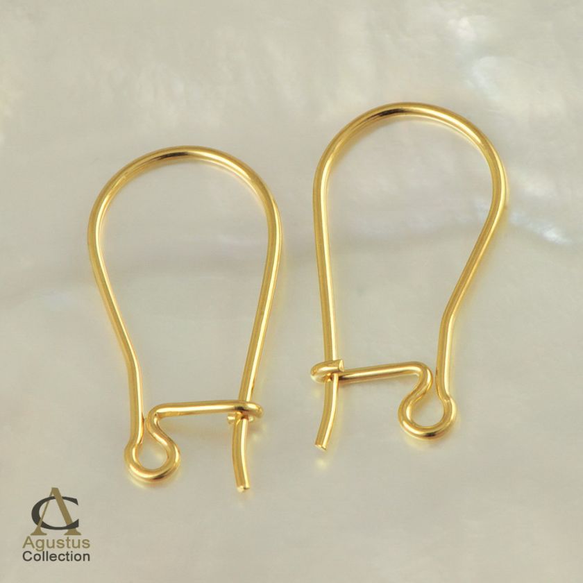 925 SILVER Pair Kidney Hook Earring 3Micron Gold Plated  